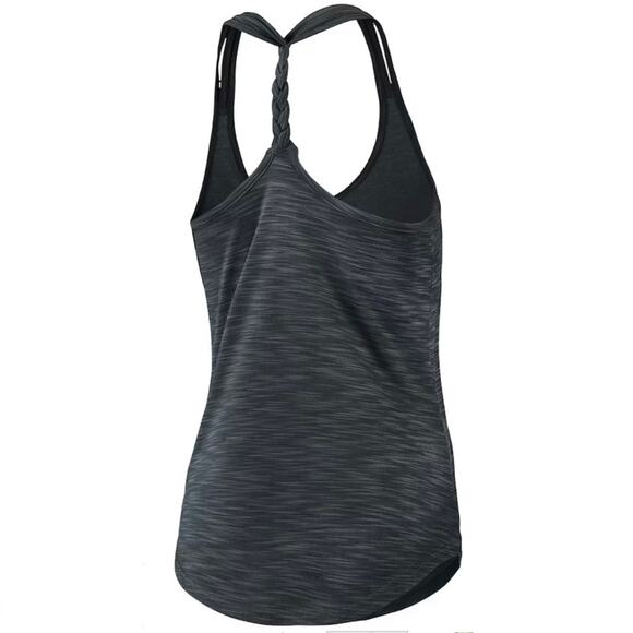 Under Armour Tops - UNDER ARMOUR • Gray Racerback Workout Athletic Tank Top